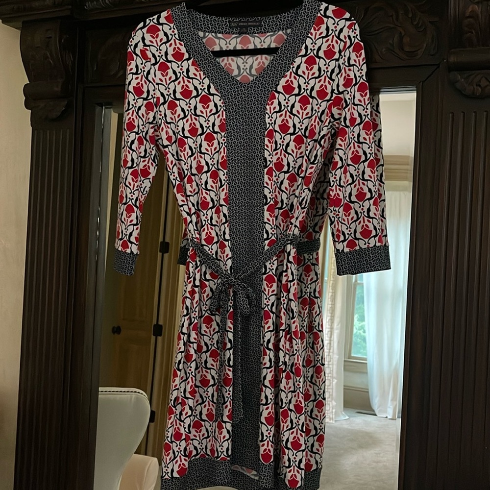 Brooks Brothers rich dress with red, white and blue classic coloring.